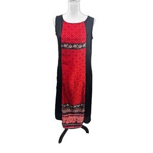 Indian Ink sleeveless dress size medium red and black